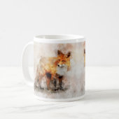 Red Fox Watercolor Portrait 04 Kaffeetasse (Vorderseite Links)
