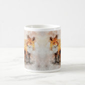 Red Fox Watercolor Portrait 04 Kaffeetasse (Mittel)