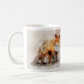 Red Fox Watercolor Portrait 04 Kaffeetasse (Links)