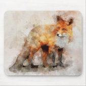 Red Fox Watercolor Portrait 04 Mousepad (Vorne)