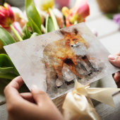 Red Fox Watercolor Portrait 04 Postkarte
