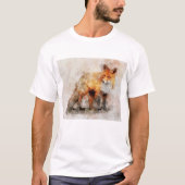 Red Fox Watercolor Portrait 04 T-Shirt (Vorderseite)