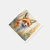 Red Fox Watercolor Serviette (Ecke)
