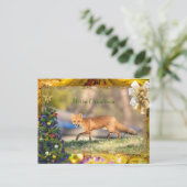 Red Fox Weihnachtskarte Feiertagspostkarte (Stehend Vorderseite)