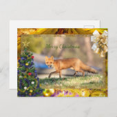Red Fox Weihnachtskarte Feiertagspostkarte (Vorne/Hinten)