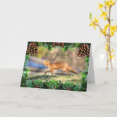 Red Fox Weihnachtskarte Karte (Gelbe Blume)