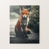 Red Fox Wild Jagd Tiere Wald Landschaft Puzzle (Vertikal)
