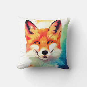 Red Fox Wild Nature Animal Color Art Malerei Kissen