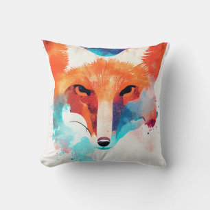 Red Fox Wild Nature Animal Color Art Malerei Kissen