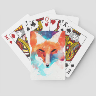 Red Fox Wild Nature Animal Color Art Malerei Spielkarten