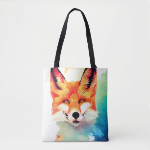 Red Fox Wild Nature Animal Color Art Malerei Tasche