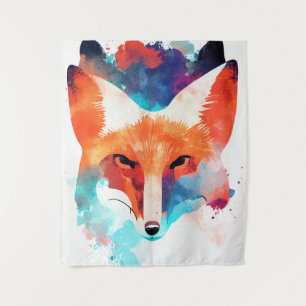 Red Fox Wild Nature Animal Color Art Malerei Wandteppich