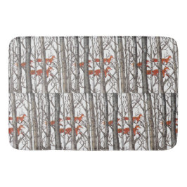 Red Fox Winter Gray Woods Bath Mat Neutral Töne Badematte
