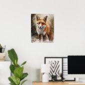 Red Fox Woodland Animal Art Print Poster (Heimbüro)