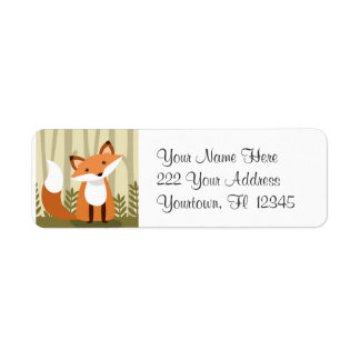 Red Fox Woodland Nature design adress label