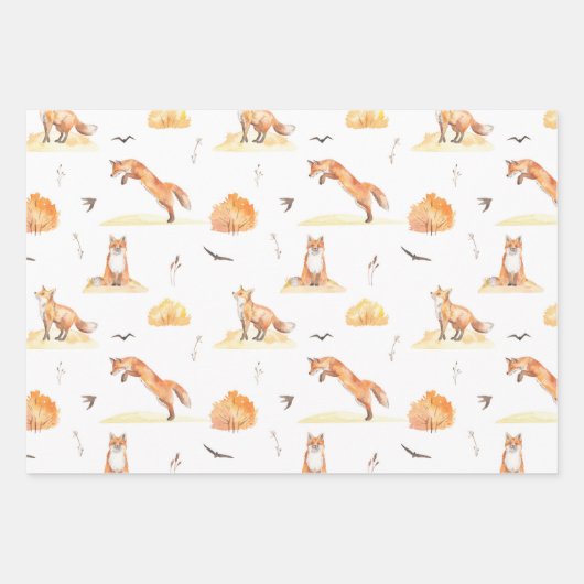 Red Fox Woodland Wildlife Pattern Geschenkpapier Set (Vorderseite 2)