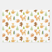 Red Fox Woodland Wildlife Pattern Geschenkpapier Set (Vorderseite 3)