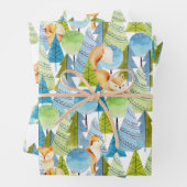 Red Fox Woodland Wildlife Pattern Geschenkpapier Set (Beispiel)
