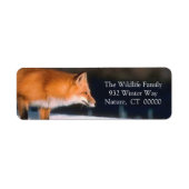 Red Fox Xmas Card Rücksendeadresse Etikett (Vorne)