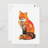 Red Fox Zeichnend Postkarte (Vorne/Hinten)