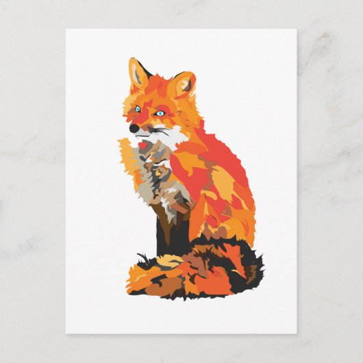 Red Fox Zeichnend Postkarte (Vorderseite)