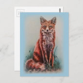 Red Fox Zeichnend Stift Postkarte (Vorne/Hinten)