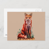 Red Fox Zeichnend Tier Art Stift Foxy Postkarte (Vorne/Hinten)
