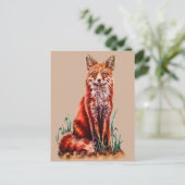 Red Fox Zeichnend Tier Art Stift Foxy Postkarte (Stehend Vorderseite)
