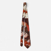 RED FOXES AMONG BLACK WHITE LEAVES AND FOLIAGE KRAWATTE (Rückseite)