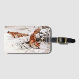 Red Foxes in the Winter Snow (by Wilhelm Kuhnert) Gepäckanhänger