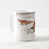 Red Foxes in the Winter Snow (by Wilhelm Kuhnert) Kaffeetasse (Vorderseite Links)