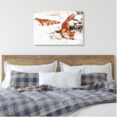 Red Foxes in the Winter Snow (by Wilhelm Kuhnert) Leinwanddruck (Insitu (Schlafzimmer))
