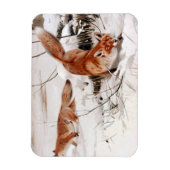 Red Foxes in the Winter Snow (by Wilhelm Kuhnert) Magnet (Vertikal)