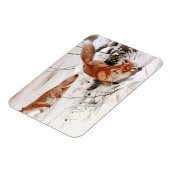Red Foxes in the Winter Snow (by Wilhelm Kuhnert) Magnet (Linke Seite)