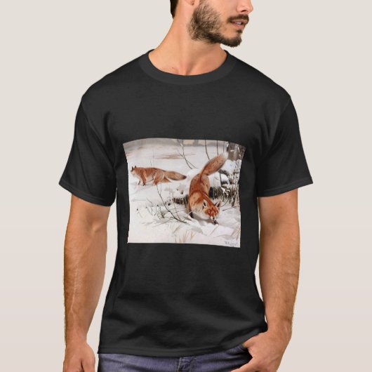 Red Foxes in the Winter Snow (by Wilhelm Kuhnert) T-Shirt (Vorderseite)