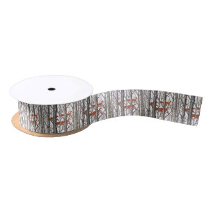 Red Foxes in Woods Art Einmaliges Geschenk Wrap Satinband