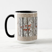Red Foxes in Woods Art Rustic Look LG Tasse (Links)
