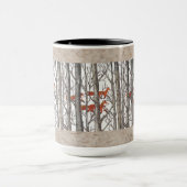 Red Foxes in Woods Art Rustic Look LG Tasse (Zentrum)