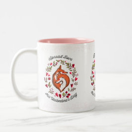 Red Foxes Valentine Liebe Zweifarbige Tasse