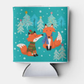 Red Foxes Weihnachten Winter Dosenkühler (Vorderseite)