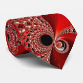 Red Fractal Spiral Pattern - Modern Mathematical  Krawatte (Gerollt)
