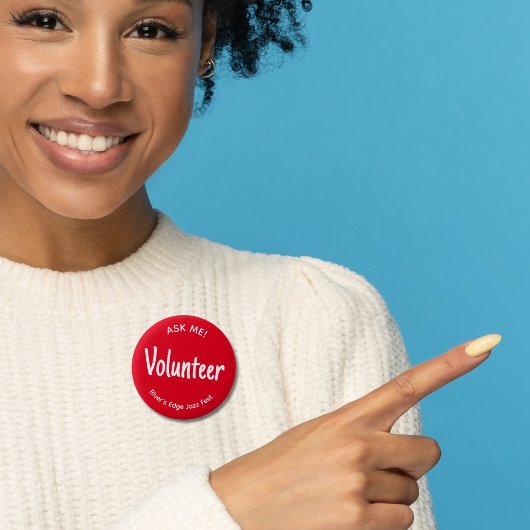 Red Frag Me Volunteer Abzeichen Button