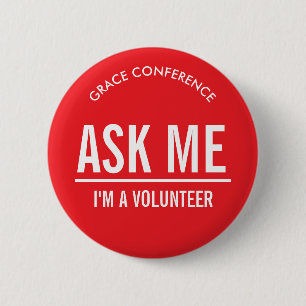 Red Frag Me Volunteers Button