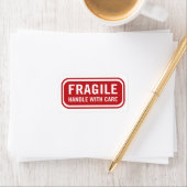 Red Fragile Handle mit Care Mailing Label Adressaufkleber (Insitu)