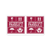 Red Fragile Handle mit Care Mailing Label Images3 Adressaufkleber (Vorne)