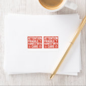 Red Fragile Handle mit Care Mailing Label Images4 Adressaufkleber (Insitu)