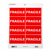 Red Fragile Shipping Label (Vorne)