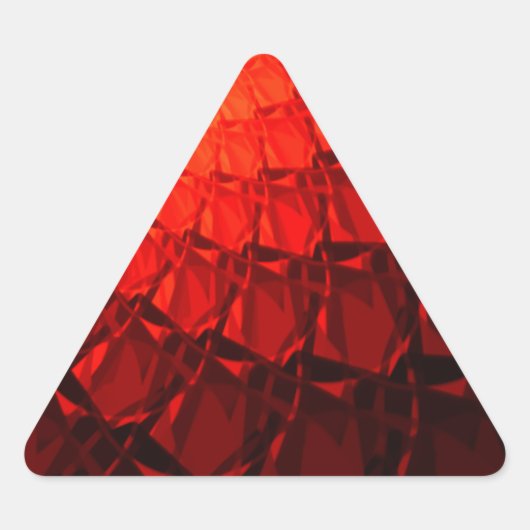 Red Fraktal Pattern Dreieckiger Aufkleber (Vorderseite)