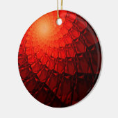 Red Fraktal Pattern Keramik Ornament (Links)