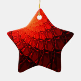 Red Fraktal Pattern Keramik Ornament